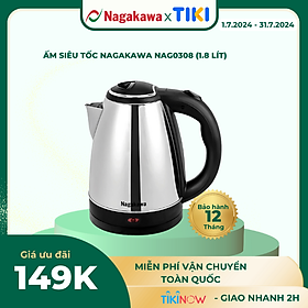 Ấm Siêu Tốc Nagakawa NAG0308 (1.8 Lít) - Hàng Chính Hãng