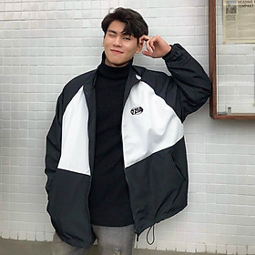 Áo khoác dù 7Zia - Trắng/Đen, ÁO 7ZIA Windbreaker Jacket, ÁO KHOÁC DÙ BOMBER NAM NỮ