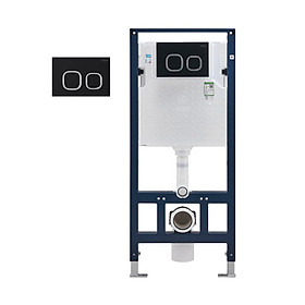 Két nước âm nút bấm màu đen cho bàn cầu treo tường, màu Black, hiệu Moen, chất liệu Nhựa, kích thước 50.6x22x114.4 cm (ĐI KÈM BÀN CẦU TREO TƯỜNG)