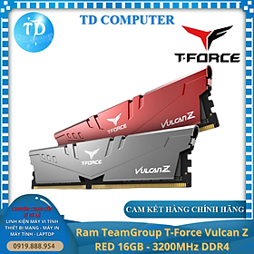 Mua Ram Team T-Force Vulcan Z   GRAY/ RED  16GB - 3200MHz DDR4 Tản dày -  Hàng chính hãng Viễn Sơn phân phối