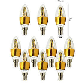 Mua Combo 5 và 10 Bóng đuôi E14 đèn Led nến 5w quả nhót ánh sáng vàng nắng hàng chuẩn