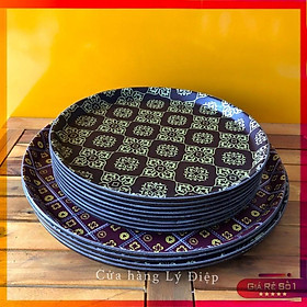 Mua Khay tròn bê đồ chống trượt hoa văn・LOẠI 1・Phục vụ nhà hàng quán ăn bưng cafe đồ uống