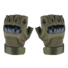Outdoor Half Finger Gloves Anti-Skid Sport Gloves for Hiking M Black - XL