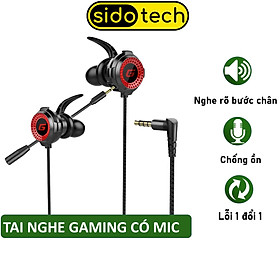 Tai Nghe Gaming Cho Điện Thoại Sidotech G11 Nhét Tai Có Mic 360 Độ Tích Hợp Chuyên Chơi Game Pubg Mobile Free Fire Tốc Chiến LMHT Liên Quân trên điện thoại dành cho game thủ Esport chuyên nghiệp - Hàng Chính Hãng