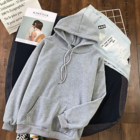 Áo hoodie đôi nam nữ có mũ Đồ đôi thời trang thu đông dài tay màu trơn cao cấp