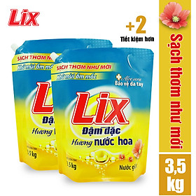 COMBO 2 Túi nước giặt Lix đậm đặc hương nước hoa 2 túi x 3.5kg NGH07