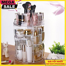 Kệ Để Mỹ Phẩm Trụ Xoay 360 Độ Mica Trong Suốt Cao Cấp Tặng Kèm Chì Xé Kẻ Chân Mày - Giao Hàng Toàn Quốc