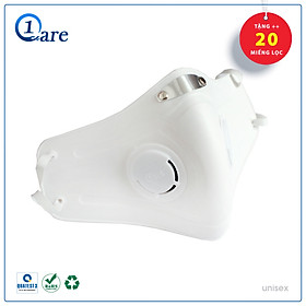 Khẩu trang nhựa dẽo y tế đa năng 1CARE Pro lọc bụi, chống nắng, kháng nước 100% (Tặng 20 miếng lọc 3 lớp)