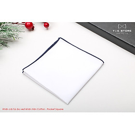 ĐỦ MÀU Khăn Cài Túi Áo Vest - Pocket Square - Phụ Kiện Cài Áo trắng viền màu