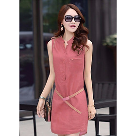 Đầm suông không tay cổ trụ lượt đuôi tôm LAHstore, phong cách trẻ trung sang trọng