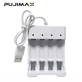 Bộ sạc pin PUJIMAX Cắm USB Sạc nhanh Trạm sạc thông minh cho Nimh Nicd Pin sạc AAA/AA Bộ sạc di động Màu sắc: Trắng