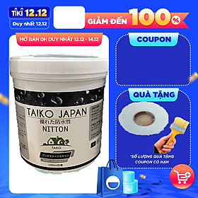 Hình ảnh Keo vá trám vết nứt tường đa năng thông minh chống bong tróc trong nhà, ngoài trời chống thấm TAIKO JAPAN  ( 1kg). Tặng kèm chổi quét sơn và 2,5m vuông vải