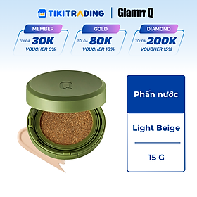 Phấn nước trang điểm căng bóng thuần chay GLAMRR Q VEGAN SUPER GLOW CUSHION (1 lõi x 15g) by Gilaa