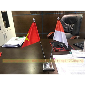 Cờ để bàn Việt Nam - Indonesia đế đôi inox