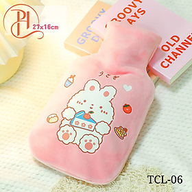 Túi chườm nóng đau bụng kinh nguyệt PUHA 700ml, túi chườm ấm bụng giảm đau hiệu quả cho bạn nữ. - Thỏ Hồng 700ml - TCL06