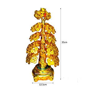 CÂY KIM TIỀN,CÂY PHÁT TÀI PHÁT LỘC THỎI VÀNG PHONG THỦY CAO 35CM