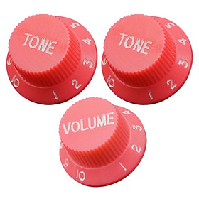 2- 1 Volume &  Control Switch Knobs for ST Sq Electric Guitar Pink