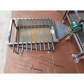 Máy nướng - bếp nướng thịt, chả, gà, vịt kèm quạt tặng 10 xiên 1 và 2 xiên 3 bằng inox