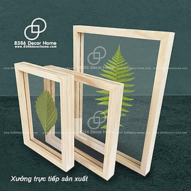 Mua Khung ảnh gỗ thông 2 mặt nhiều kích thước để bàn 20x20cm  A4  A5  (2 tấm mica dày 1 5mm)