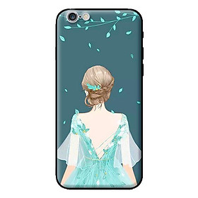 Ốp in cho iPhone 6 Plus Cô Gái Nền Xanh - Hàng chính hãng