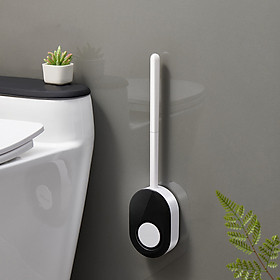 Chổi Cọ Nhà Vệ Sinh Silicon E2204- Cậy Cọ Toilet Bồn Cầu Kèm Giá Đỡ, Dán Tường Tiện Lợi, Không Khoan Vít