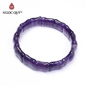  Vòng tay đá thạch anh tím đốt trúc 14.5x11.5mm mệnh hỏa. thổ - Ngọc Quý Gemstones