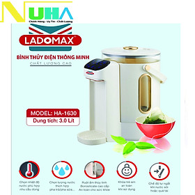 Ấm siêu tốc thông minh điều chỉnh nhiệt độ Ladomax HA1630, dung tích 3L, chế độ Đun Sôi Khử Clo, Hàng chính hãng