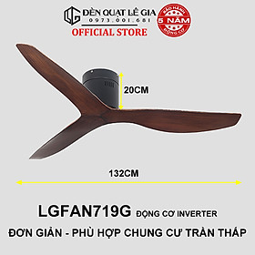 Mua Quạt Trần Đèn 3 Cánh 5 Cánh LÊ GIA  Quạt Trần Chung Cư Cổ Ngắn 18cm Phù Hợp Trần Cao Từ 2m Đến 3m2 - Bảo Hành 5 Năm
