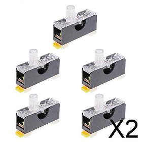 2x5 Pieces FS101 6*30mm 10A Fuse+ Indicator Light DIN RAIL Mounted Fuse Holder
