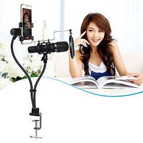 Chân đế kẹp bàn cho điện thoại và micro KH-24 (Tặng kèm 1 màng lọc âm mini)-Hàng chính hãng