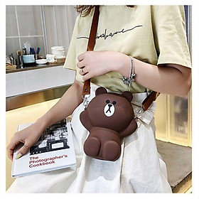 Túi Gấu Brown Silicon Siêu Xinh Cho Mẹ Và Bé ( kèm 2 dây đeo)