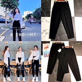 Quần baggy vải đen size S M L