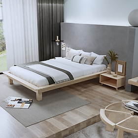 Mua Giường ngủ gỗ CT13 Tundo màu vàng nâu