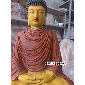 Mua Tượng điêu khắc phật thích ca bằng gỗ hương đá pu giả cổ kt cao 60×30×30cm