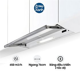 Máy Hút Mùi Âm Tủ Malloca Arno-K0706 - Ngang 76 cm - Công Suất Hút 650 m3/h - Hàng Chính Hãng