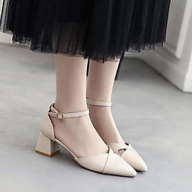 >> BÁO GIÁ GIÀY NỮ SỤC MÓC VUÔNG MŨI NHỌN ĐẾ 3P | Shopee Lazada Sendo Tiki mới nhất 22 Giày cao gót nữ mũi nhọn đế vuông, sandal nữ thời trang gót cao 3p form chuẩn màu kem
