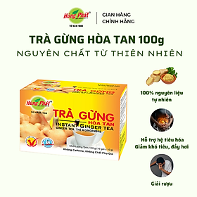 Trà Gừng Hòa Tan Hỗ Trợ Giảm Chóng Mặt Buồn Nôn Làm Ấm Cơ Thể Hộp 10 gói - Thương Hiệu Hùng Phát