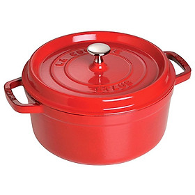 Nồi gang tròn Staub Đỏ cherry 24cm