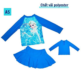 Đồ bơi bé gái tay dài hình Pony - Elsa từ 10-39kg -quần giả váy tạo kín đáo