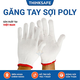 Mua Găng tay lao động sợi Poly Thinksafe  bao tay đa dụng  bảo vệ tay chống trơn trượt thao tác linh hoạt  thoáng khí - 50g