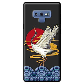 Ốp in cho Samsung Galaxy Note 9 Hạc Bay Nền Đen - Hàng chính hãng