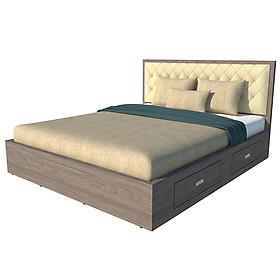 Giường ngủ gỗ công nghiệp bọc nệm OHAHA - GN019 (160cm x 200cm)