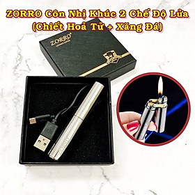 Mua Hột quẹt bật lửa 2 chế độ lửa (chiết hoả tử + xăng đá) (fullbox) - (sạc điện - xài xăng)