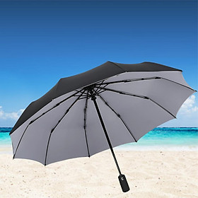 Umbrella Double Layer Automatic Extra Large Folding for Business Deep red