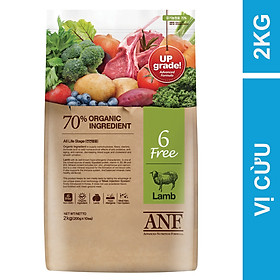 [ 2KG ] Thức ăn hạt organic cho chó ANF 6FREE VỊ CỪU nhập khẩu hàn quốc