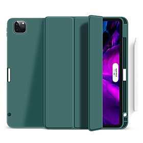 Bao Da Case Cover Dành Cho iPad Pro 11 inch (2020) / iPad Air 4 (10.9 inch) / iPad Pro 12.9 inch (2020) Có Khe Cắm Apple Pencil - Hàng Chính Hãng Meliya accessories - Xanh Rêu - iPad Pro 11 inch (2020)