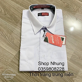 Áo sơ mi nam trung niên cộc tay hàng công ty đẹp ảnh thật