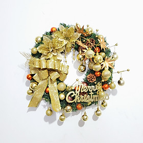Mua Vòng Hoa Trang Trí Noel D52 size 40cm Tặng Kèm Đèn Vòng Nguyệt Quế Giáng Sinh