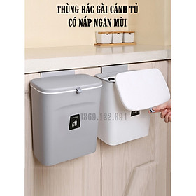 Thùng đựng rác thông minh gài cánh tủ- Thùng rác nắp đậy - Thùng rác treo tủ bếp tiện lợi