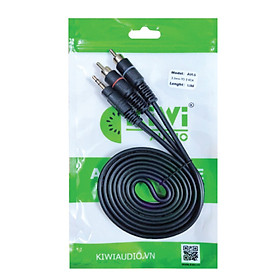 Mua Dây tín hiệu AV 1 đầu 3.5 mm ra 2 đầu AV (hoa sen) Kiwi bằng đồng 1 5m - Hàng chính hãng